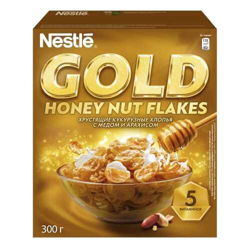 Готовый завтрак Gold honey nut flakes 300 г в Слата