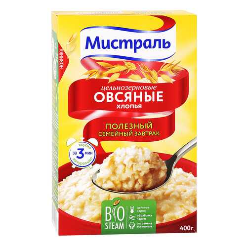 Хлопья Мистраль овсяные цельнозерновые 400 г в Слата