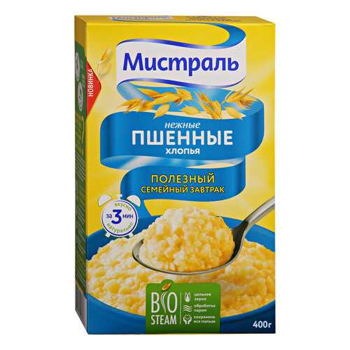 Хлопья Мистраль пшенные нежные 400 г в Слата