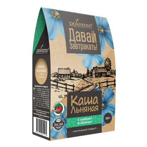 Каша льняная Polezzno с грибами и зеленью 300 г в Слата