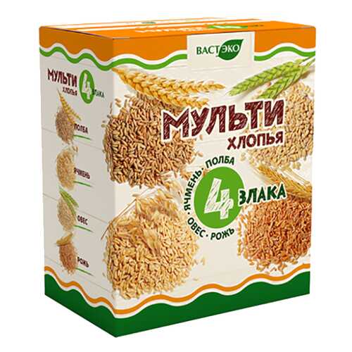 Мульти хлопья Вастэко 4 злака в Слата