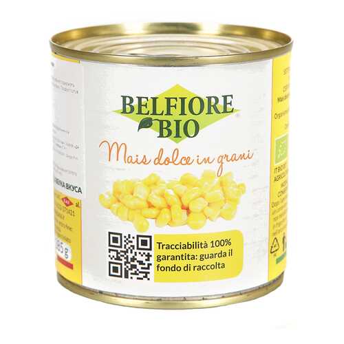 Кукуруза сладкая Belfiore bio консервированная 340 г в Слата