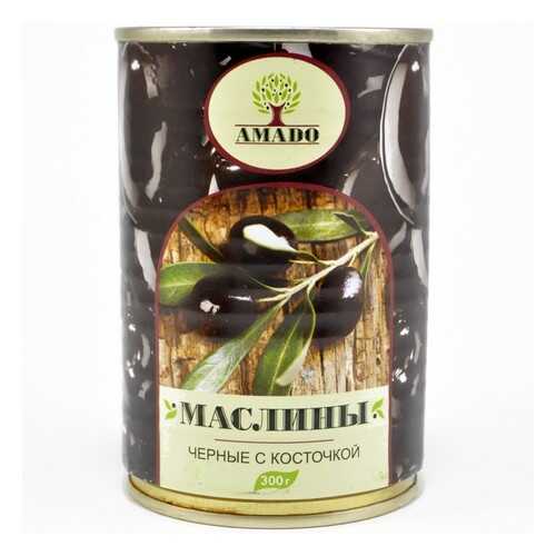 Маслины черные Amado с косточкой 300 г в Слата