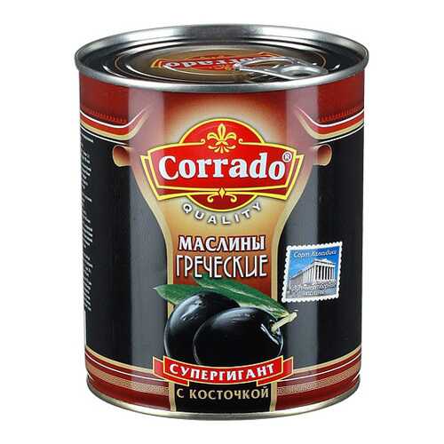 Маслины Corrado греческие супергигант с косточкой 850 мл в Слата