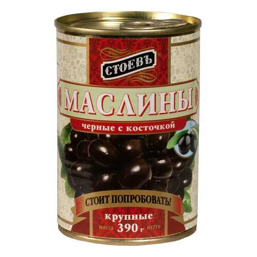 Маслины Стоевъ с косточкой крупные 390 г в Слата