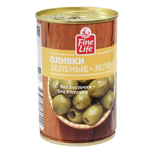 Оливки Fine Life зеленые без косточки 300 г в Слата