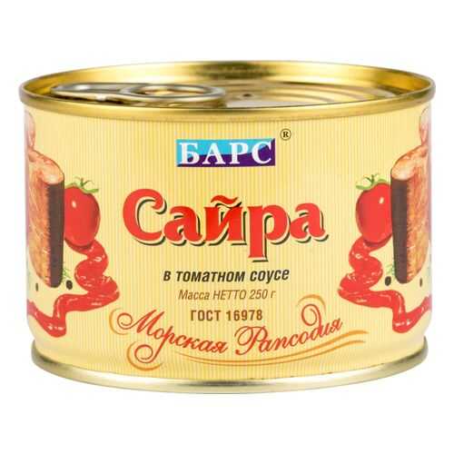 Сайра тихоокеанская Барс в томатном соусе 250 г в Слата