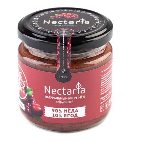 Крем-мёд с брусникой Nectaria 230 г в Слата