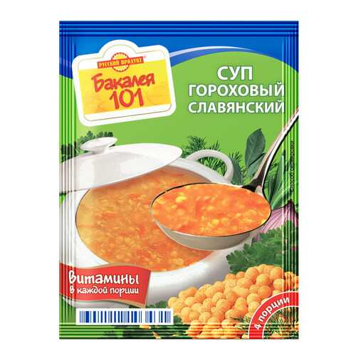 Суп Бакалея 101 Русский Продукт гороховый славянский 65 г в Слата