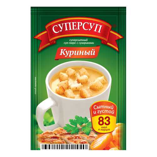 Суперсуп-пюре Суперсытный куриный с сухариками 23 г в Слата