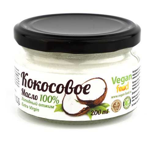 Кокосовое масло Extra Virgin Vegan food 100% натуральное холодный отжим 200 мл в Слата