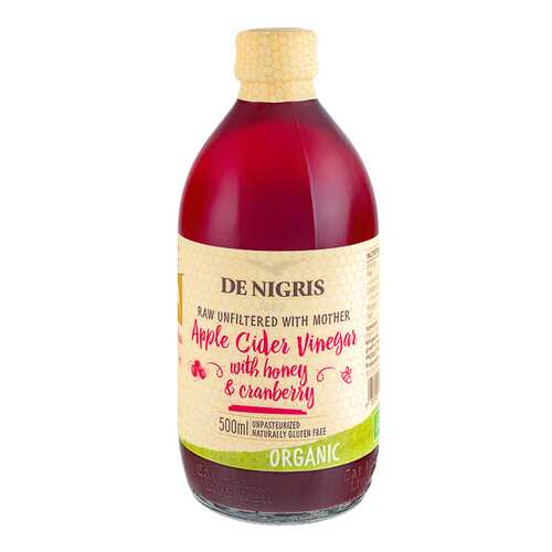 Уксус De Nigris Organic яблочный с медом и клюквой нефильтрованный 500 мл в Слата