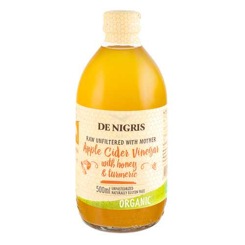 Уксус De Nigris Organic яблочный с медом и куркумой нефильтрованный 500 мл в Слата