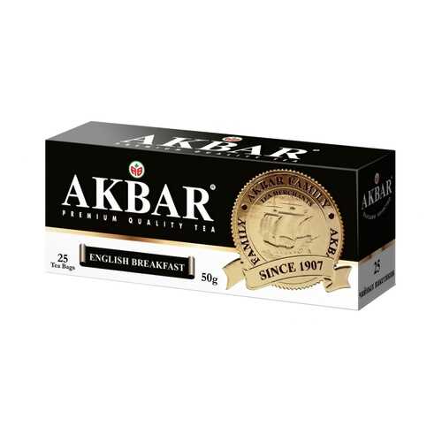 Чай Akbar English Breakfast, черный, 25 пакетиков в Слата