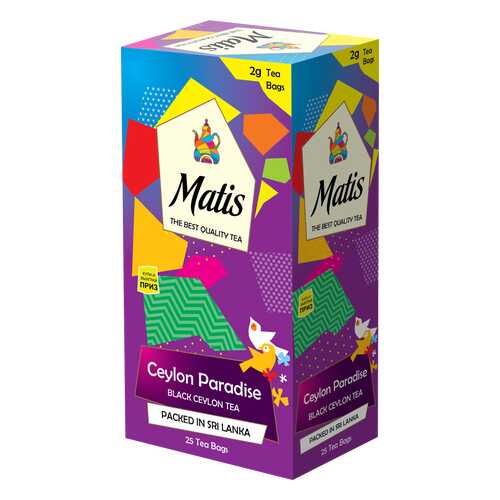Чай черный в пакетиках для чашки Матис Ceylon Paradise 25*2 г в Слата