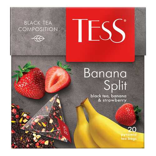 Чай черный в пирамидках Tess Banana Split 20 пакетиков в Слата