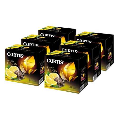 Чай Curtis Sunny Lemon, чёрный с добавками, 20 пирамидок х 6 упаковок в Слата