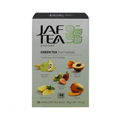 Чай Jaf Tea Green Fruit Melody зеленый с добавками ассорти 5 видов по 4 сашета в Слата