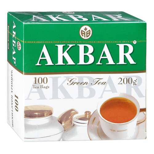 Чай зеленый Akbar green китайский 100 пакетиков в Слата