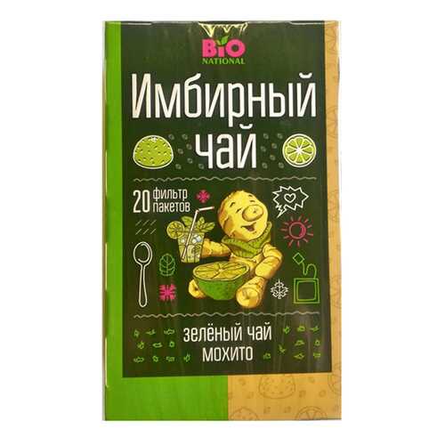 Чай зеленый Fitness кондитерская bio national байховый с имбирем мохито 20 пакетиков в Слата