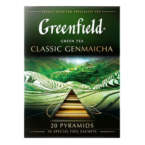 Чай зеленый в пирамидках Greenfield Classic Genmaicha 20 пакетиков в Слата
