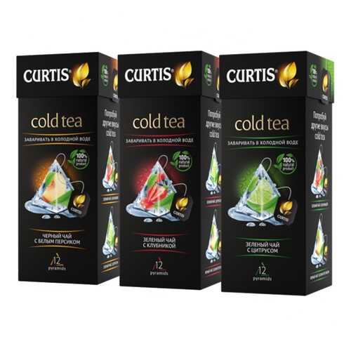 Набор чая Curtis Cold tea, ассорти , 12 пирамидок х 3 упаковки в Слата