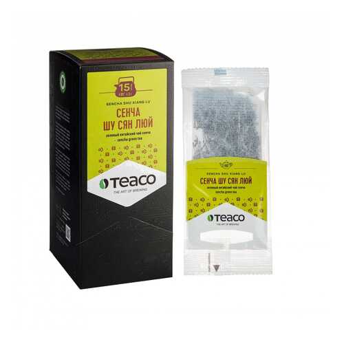 TeaCo Пакетированный зеленый чай на чайник Сенча Шу Сян Люй TEACO, 15 пак. по 3 г в Слата