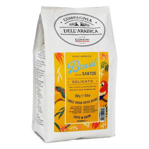 Кофе Compagnia Dell'Arabica Brasil Santos в зёрнах 250 г в Слата