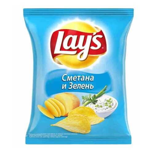Чипсы Lay's из натурального картофеля сметана, зелень 50 г в Слата