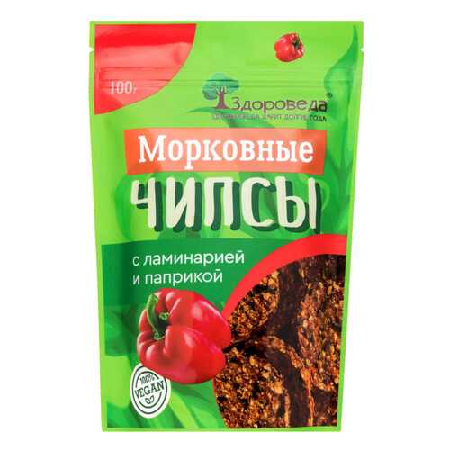 Чипсы морковные Здороведа с ламинарией и паприкой 100 г в Слата