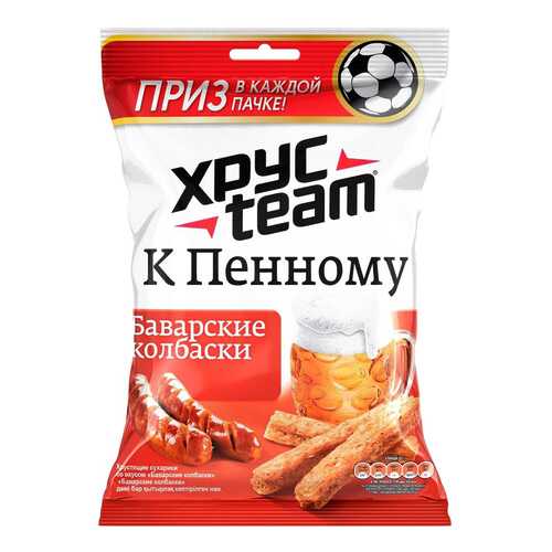 Сухарики Хрусteam к пенному баварские колбаски 90 г в Слата