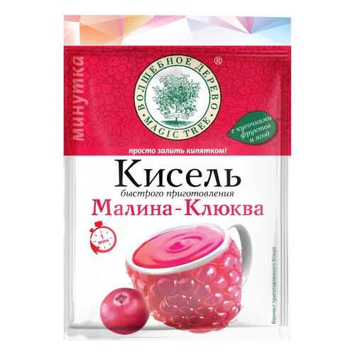 Кисель быстр приготовления Волшебное дерево малина-клюква минутка 30 г в Слата