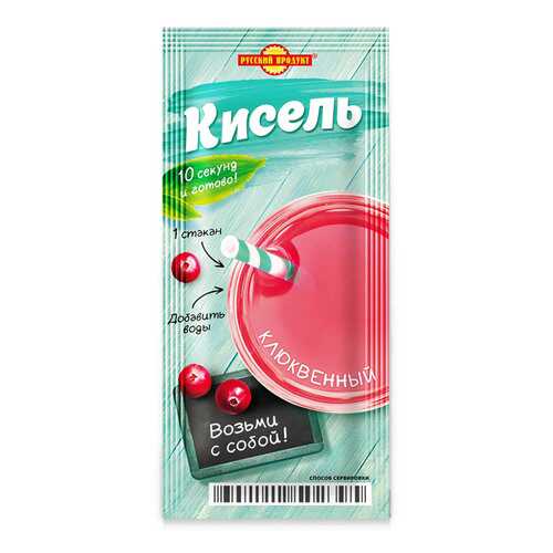 Кисель моментальный порционный Русский Продукт клюквенный 25 г в Слата