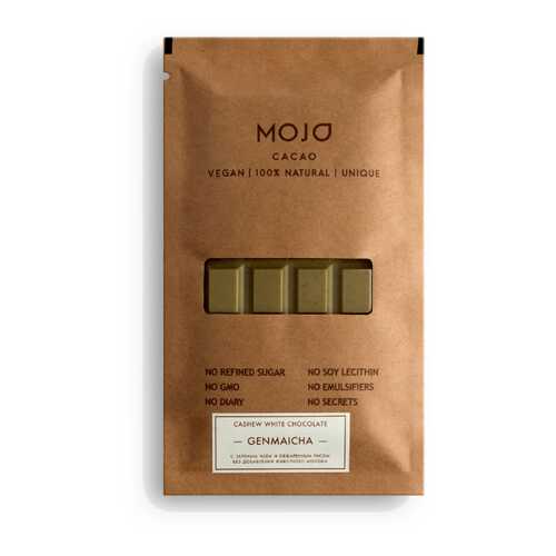 Белый шоколад Mojo Cacao с зеленым чаем и обжаренным рисом genmaitcha в Слата