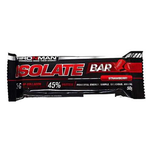 Батончик глазированный Ironman isolate bar клубника 45 г в Слата