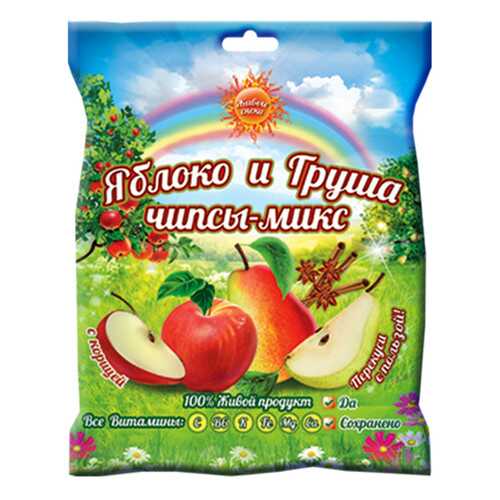 Чипсы-микс Живые снеки яблоко и груша с корицей 25 г в Слата