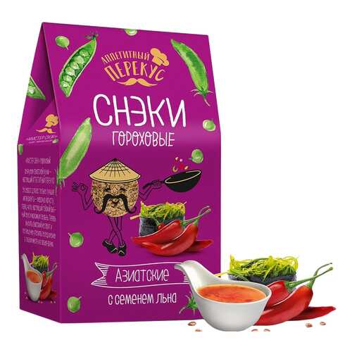 Снеки гороховые Полезный перекус с семенем льна азиатские 100 г в Слата