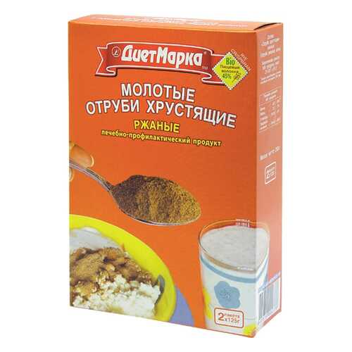 Отруби хрустящие ДиетМарка ржаные молотые 250 г в Слата