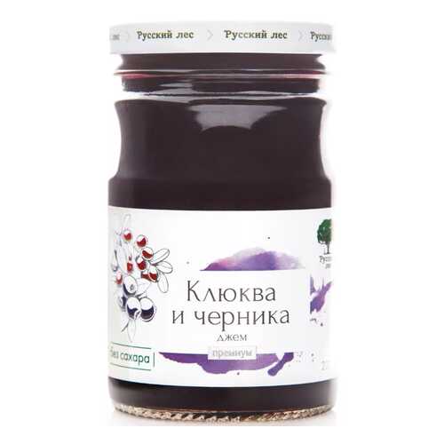 Джем Русский лес клюква и черника премиум 220 г в Слата