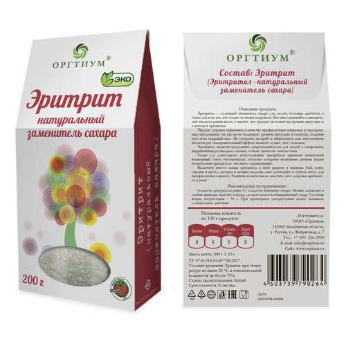 Эритрит эритритол Оргтиум 300 г в Слата