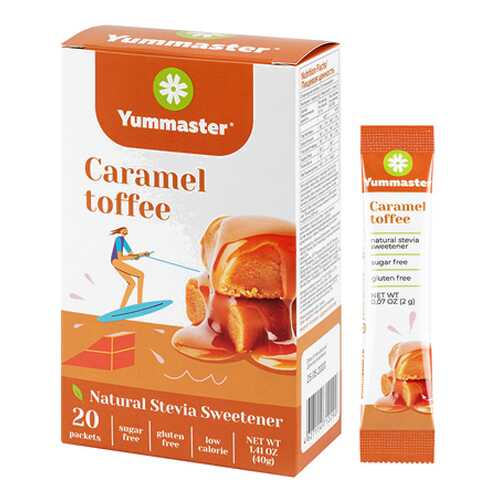 Заменитель сахара со вкусом Карамель тоффи Yummaster 20 шт. в Слата
