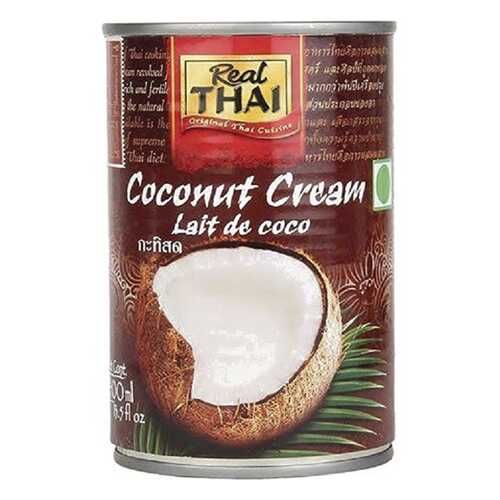 Кокосовые сливки Real Thai 95% мякоти жирность 20-22% ж/б 400 мл в Слата