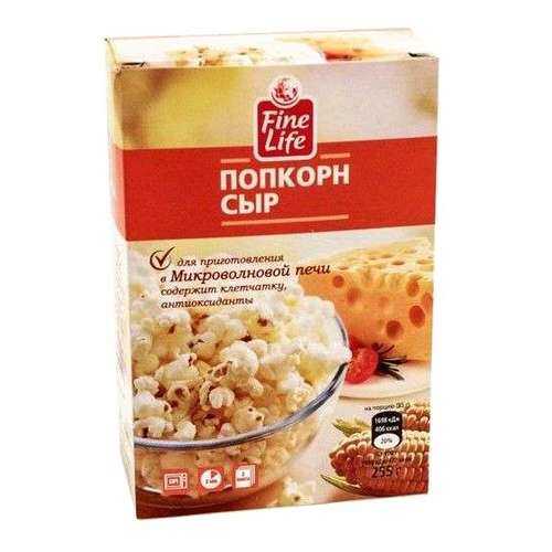 Попкорн Fine Life сыр 85 г 3 штуки в Слата