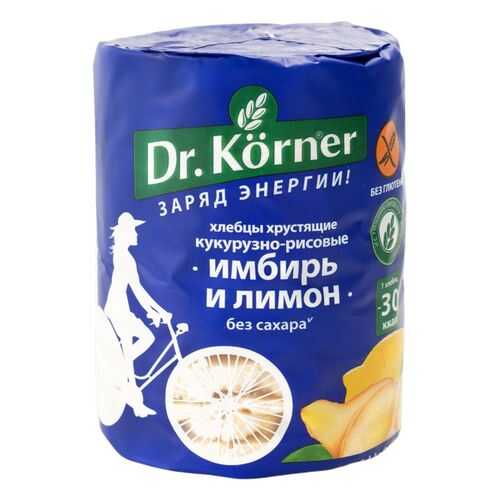 Хлебцы хрустящие Dr.Korner кукурузно-рисовые имбирь и лимон 90 г в Слата