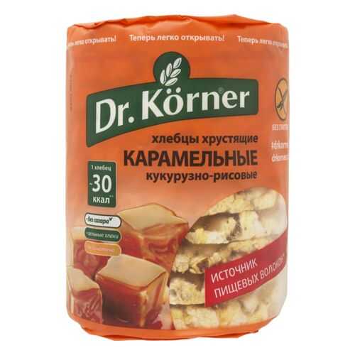 Хлебцы кукурузно-рисовые Dr.Korner карамельные без глютена 90 г в Слата
