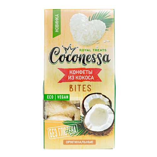 Конфеты кокосовые Coconessa Сердечки оригинальные (без сахара) 90г Россия в Слата