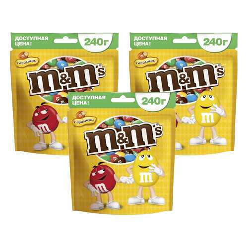 M&M`s конфеты Арахис 240 гр 3 упаковки в Слата