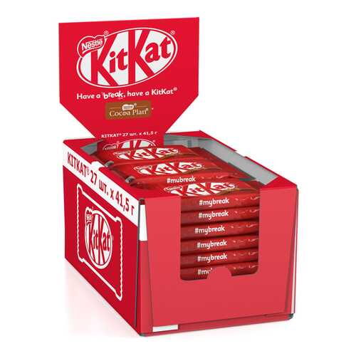 Молочный шоколад KITKAT с хрустящей вафлей 27 шт по 41.5 г в Слата