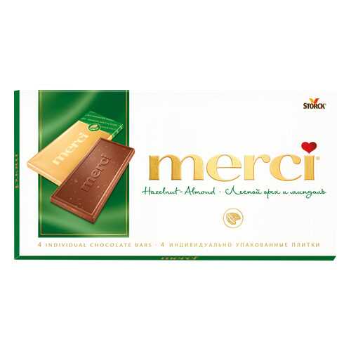 Шоколад молочный Merci с дробленым лесным орехом и миндалем 100 г в Слата