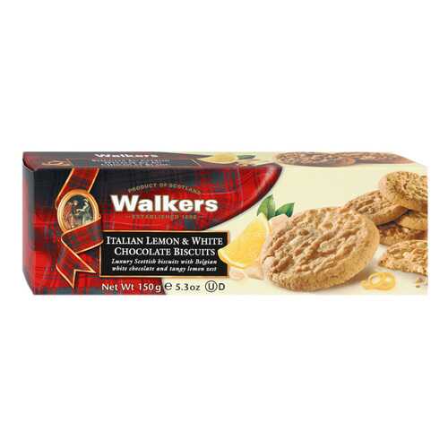 Печенье Walkers Итальянский лимон и белый шоколад 150 г Великобритания в Слата
